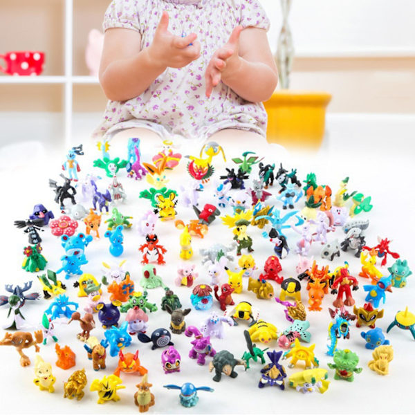 24 st Pokemons Figurer Söta Miniatyrfigurer PVC Cartoon Hantverk Solid Modell Ornament Samlarobjekt Japan Anime Pokemons Pikachus Psyduck Figurmodell Till