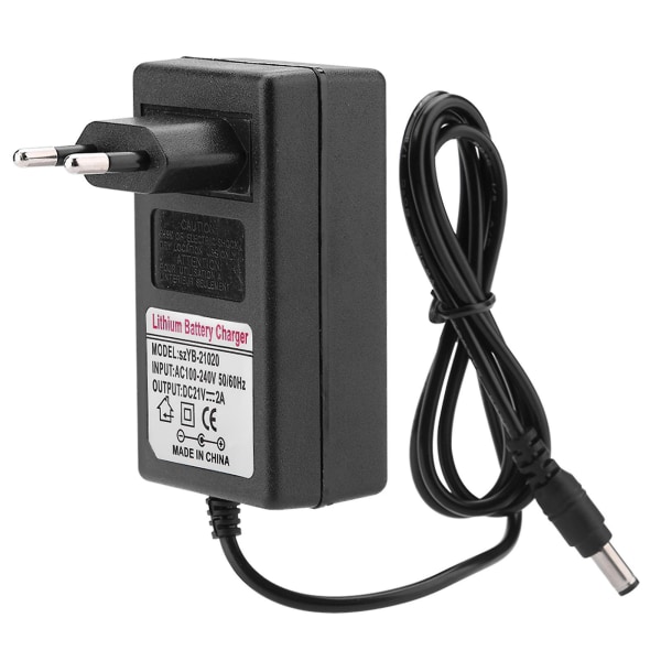Ac 100-240v Dc 21v 2a Sikker Opladning Strømforsyningsadapter Lithium-Ion Batteriopladning Eu Stik