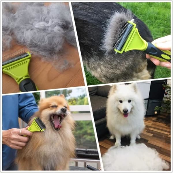Børste - HAUTSTORE - Hunde- og kattebørste - Profesjonell flokefjerner - Ergonomisk - For langt og kort hår