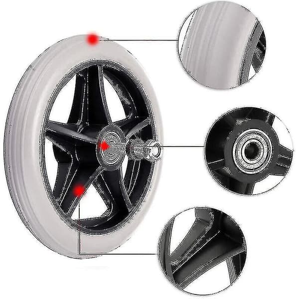 Skridsikre udskiftningshjul - 2 stk. 6 tommer gummihjul til rollator