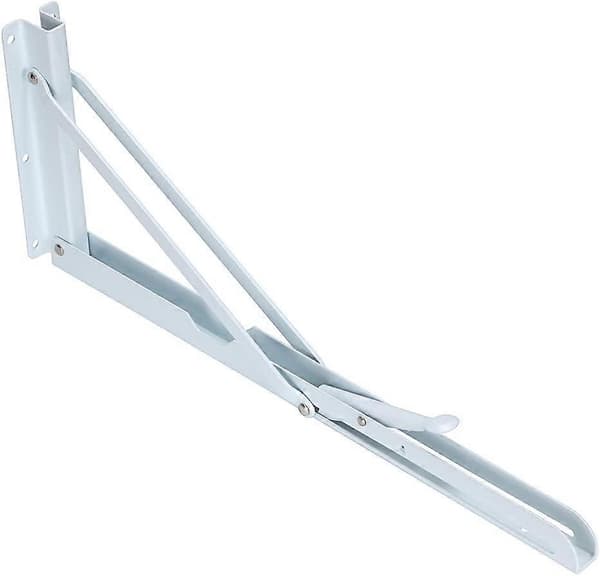 2 st AcserGery Gåva 40 cm Vit Metall Triangel Vikbart Hyllfäste Stöd Väggfäste