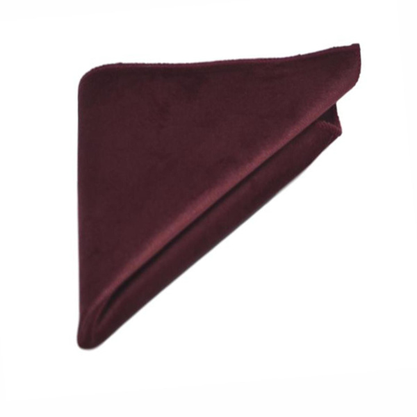 Burgundy Sammetsfluga & Näsduk Set