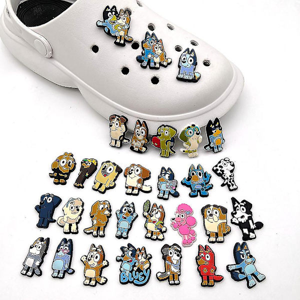 30 kpl Piirretty Bluey-koiran kenkäkoristeita DIY-Crocs-sandaaleille