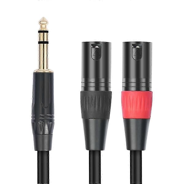 Jack 6,35 mm 1/4 TRS Stereo til Dobbelt XLR Han Audio Kabel