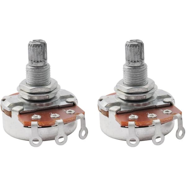 Full Size Metriska Gitarr Potentiometrar 18mm Delad Axel A250K (2 st)