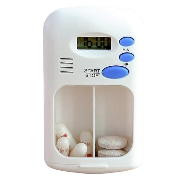 Mini Bärbar Pillerpåminnelse Timer Elektronisk Box Organizer LED-Display Medicin Fodral Klocka Påminnelse
