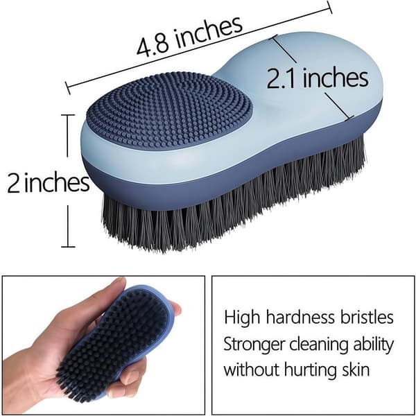Håndbørste-Rengjøringsbørste-2-pakning Flekkfjerner Dobbeltsidig Myk Børste Flekkfjerner - Blå og Oransje