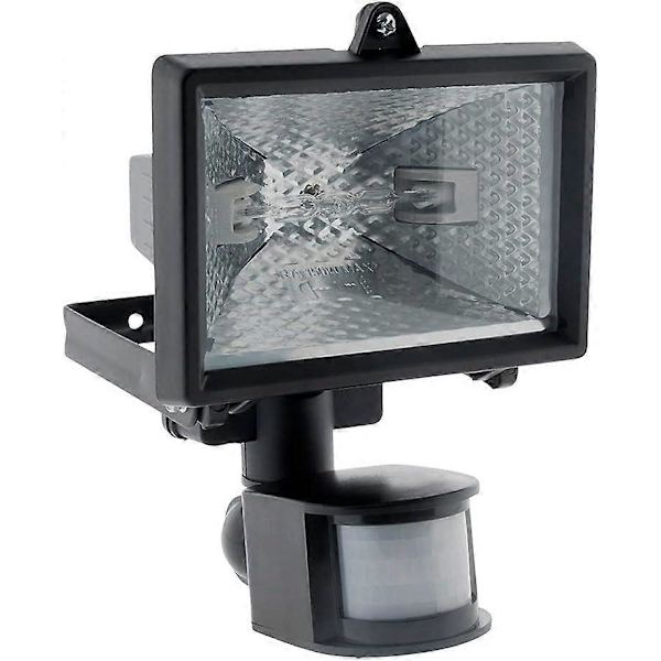 Halogenflomlys svart med sensor - IP44 CE