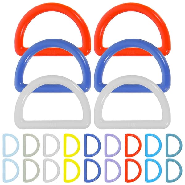 D-ring Spänne Mångsidiga Handväskor Ryggsäckar Blandade Färger 2,7x2x0,2cm Halkfri 32-pack
