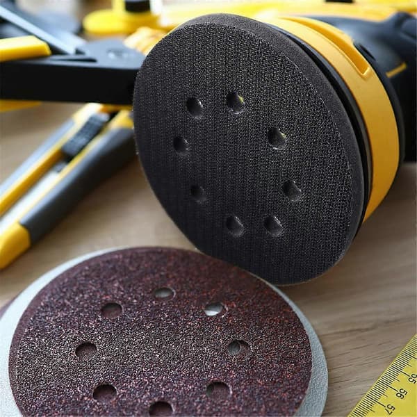 10 stk. bløde interface pads, 5 tommer, 8 huller, velcro svampepude, buffer bagside pad San