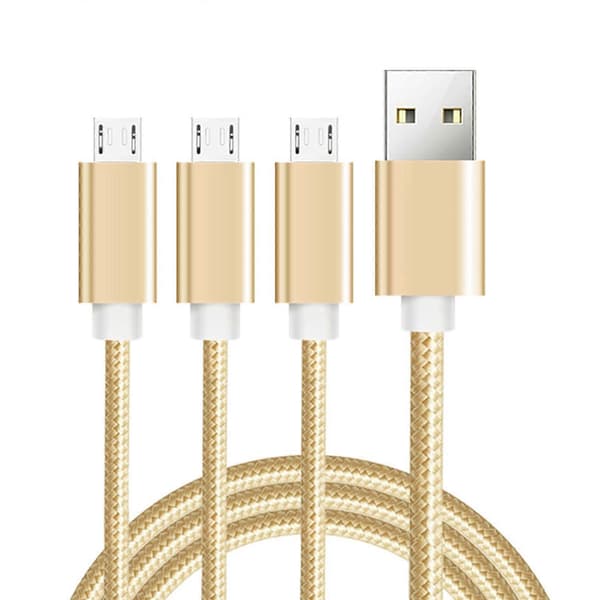 USB 2.0 Type A Han til 3 Micro USB Han Splitter Kabel USB Multi Opladerkabel Konnektor til Telefon Høj Hastighed