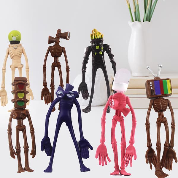 8 stk. Siren Head Statue Sød Samleobjekt Plastik Siren Head Action Figur til Børn