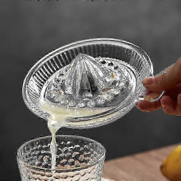 Manuel citruspresser i glas - Transparent citronpresser til lime og appelsin