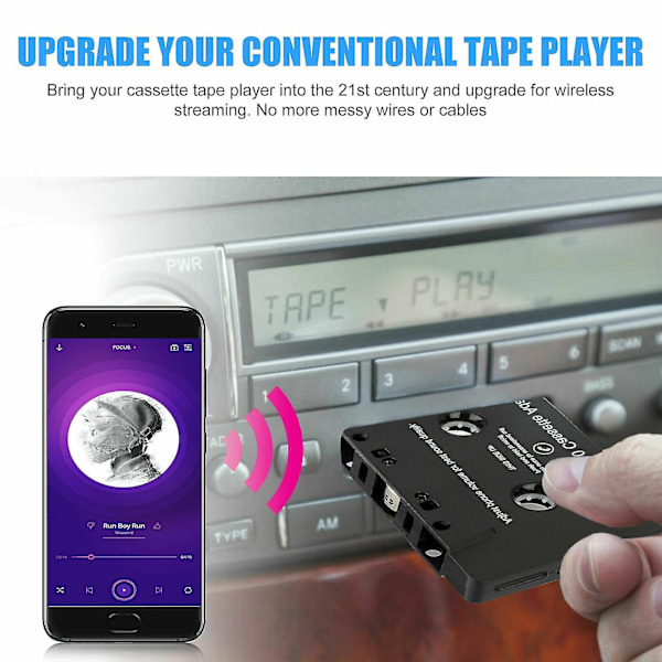 Bilstereo Bluetooth Kassettspiller Kassett Adapter Bluetooth 5.0