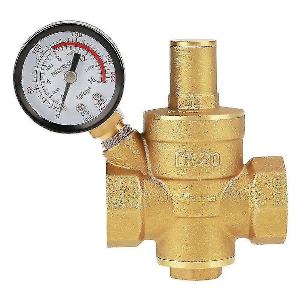 Dn25 Justerbar Vandtryksreducerende Regulator, Messing Vandtryksreducerende Ventil + Manometer Vandtryksmåler (dn25)
