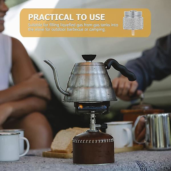 Professionell gasbehållare omvandlare bärbar propangas omvandlare camping gasbehållare adapter (1 st, silver)