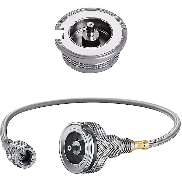 Gasadapter Konverter Camping Kogeplade Forbindelse Gasflaske Adapter Til Udendørs Vandreture Picnic Trekking Indendørs Gaspatroner (farve: sølv) (1 stk)
