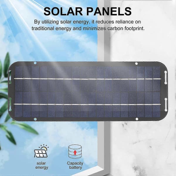 12V 60W Solcellepanel Lader Bil Motorsykkel Solcellepanel Billader