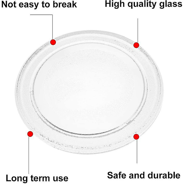 Mikrobølgeovn Glasplade Mikrobølge Glasplade Drejeskive Plade Udskiftning Flad Bund Glasbakke 24,5cm/9,6 Tommer (flad Bund)
