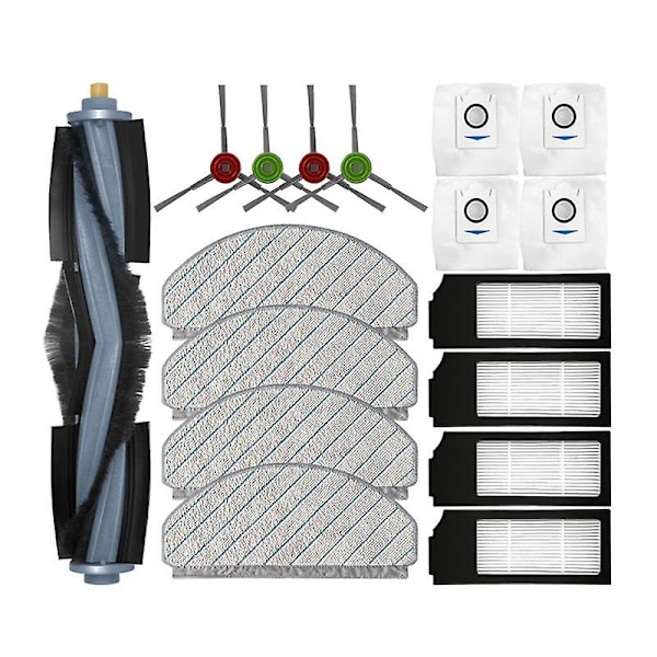 Reservedeler og tilbehør til Ecovacs X1 Plus / T10 Plus robotstøvsuger - Hovedsidebørste, HEPA-filter, støvpose, moppklut