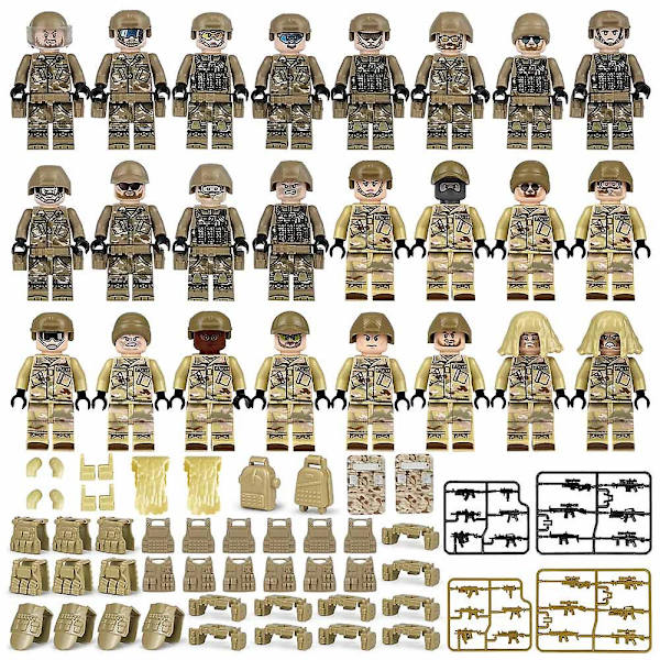 Militär Minifigurer Set, Armé Soldat Byggleksaker, Swat Minifiguren Serie