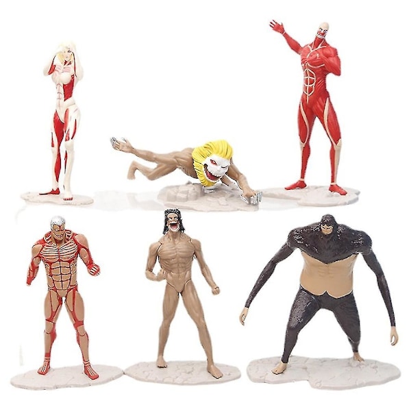 6 stk Attack On Titan Figurleketøymodell Gashapon Dukkemodell Ornament