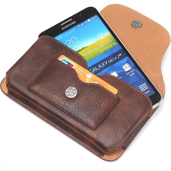 Universal mobilfodral, läderfodral med bältesklämma, horisontell bältesväska för: iPhone 13/14/15/16/Plus/Pro/Max/XR/XS/X, Samsung S22/S23/S24/Lite/Plus /Ultra/