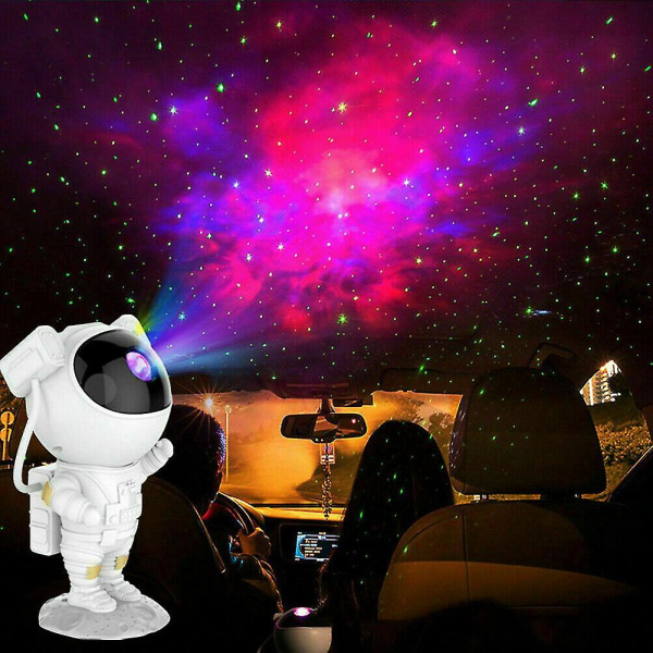 Astronaut Galaxy Projektor Stjärnhimmel Nattljus Roterande Lampa Rum Dekor USB Laddning Med Fjärrkontroll