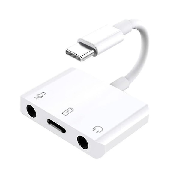 Ekstern USB-C Lydkort 3-i-1 Type-C til 3,5 mm Audio Høretelefon Interface Adapter
