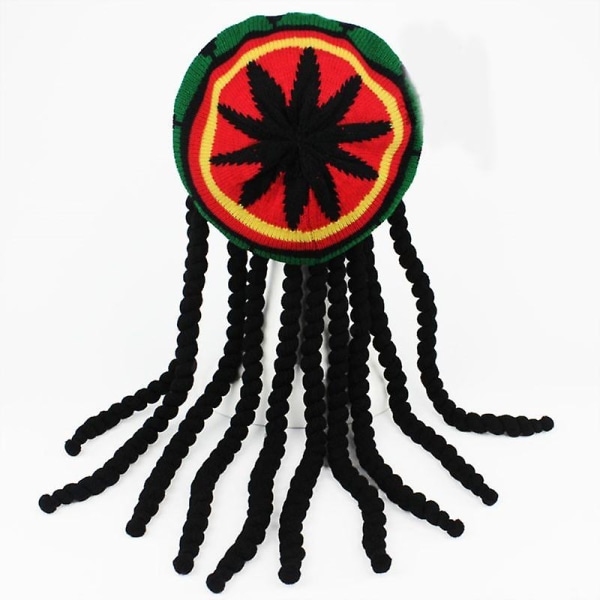 L93f Menn Kvinner Nyhet Dreadlocks Hatt Reggae Jamaica Stil Heklet Strikket Bea