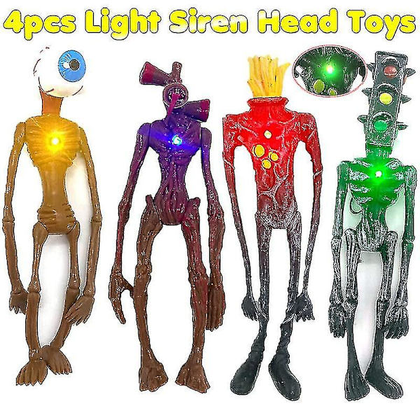 4 kpl Siren Head -hahmoja, Siren Head -toimintahahmo, hirviömalli, muovipeli