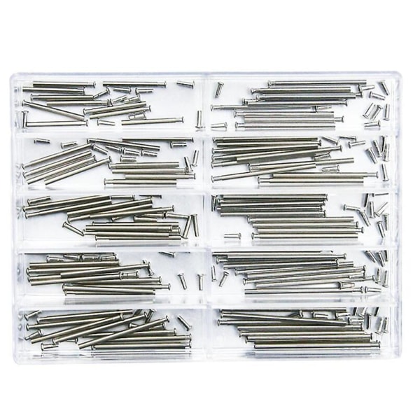 100 st/låda stålklockarmband spännrör friktionsstift tryckstänger stift nitar ändar reparationstillbehör för urmakare