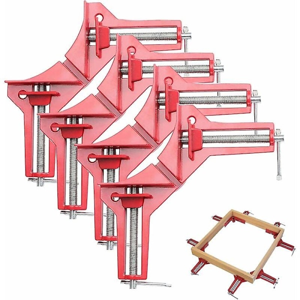 90 Degree Right Angle Clamp - Carpentry Clamp - Adjustable - 4 Pieces