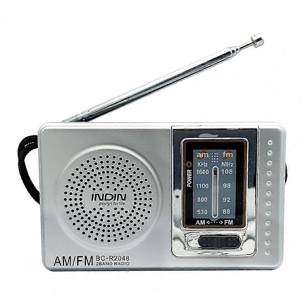 Bærbar Radio Lomme Teleskopisk Antenne Batteridrevet Mini Multifunksjonell AM FM Radio for Eldre