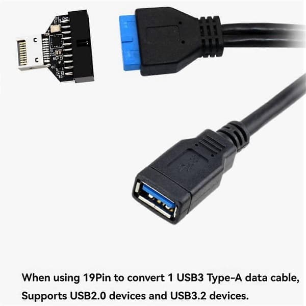 USB3 Typ-E 20Pin till USB 19P Chassi Front Konvertera Moderkort Typ-E Expansionskort Typ-E Inte