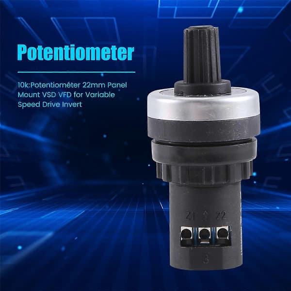 10K Potentiometer 22mm Guvernør VSD VFD Sort potentiometer