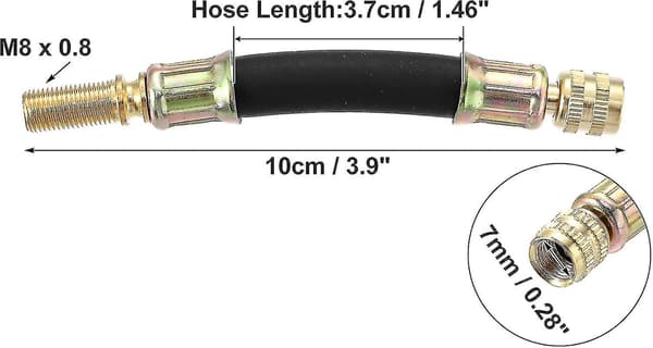 4 st Däckventilförlängare, Flexibla Dubbla Ventilförlängningsslangar 10cm / 3.9\" För Bil Lastbil Cykel Trailer Husbil Bärbar Luftkompressor