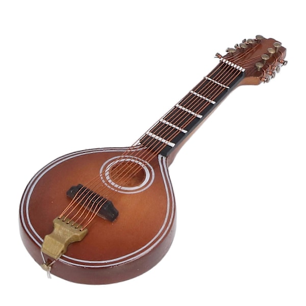 Mini Mandolin Instrument Plassbesparende Elegant Håndlaget 8 Strenger Mandolin Modell for Gaver Hjemmedekorasjon