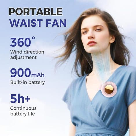 Mini bærbar universalventilator. USB genopladelig lommeventilator. Originalt hængende design (grøn).