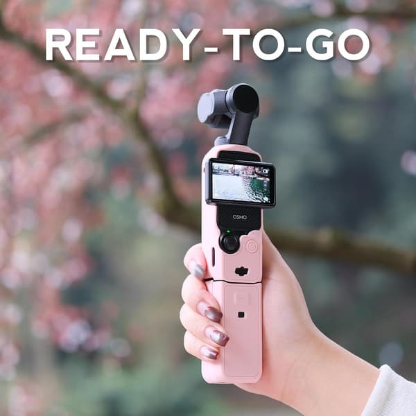 Pink, egnet til DJI Osmo Pocket 3 / Xtra Muse kamera, blødt silikone grebsdæksel med skærm- og mikrofonbeskyttelse,