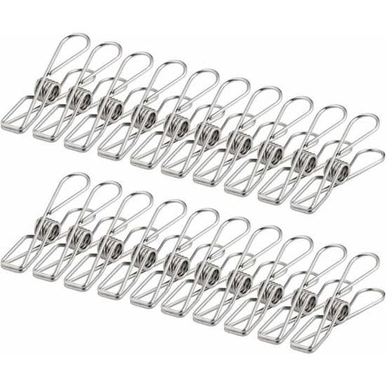 Klesklyper i rustfritt stål, 100 stk, 60 mm, uknuselige, holdbare, rustfrie (6 cm)
