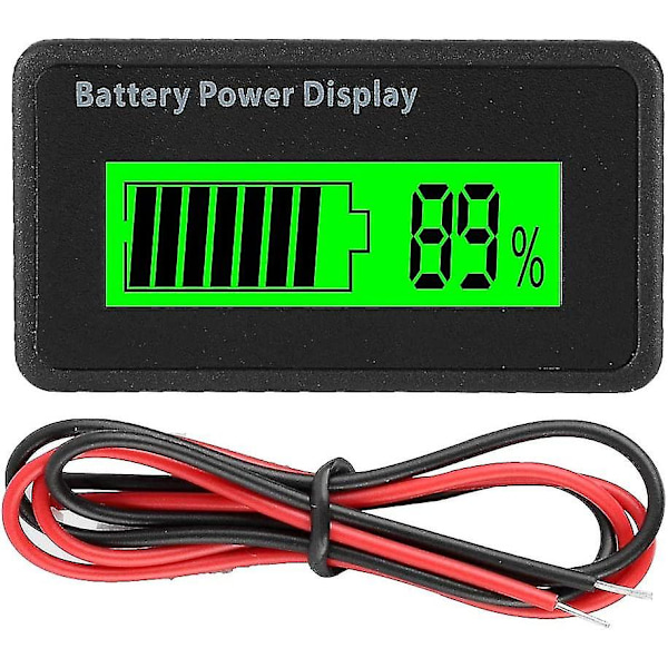 12-48v Universal Batterikapasitetsindikator Batteristrømvisningstester Voltmeter (grønn)