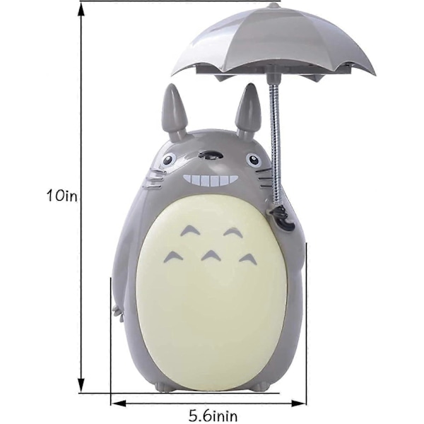 Totoro LED nattlys for barn, USB-oppladbar leselampe, tegneserie søt dyr, gutter jenter soverom dekor