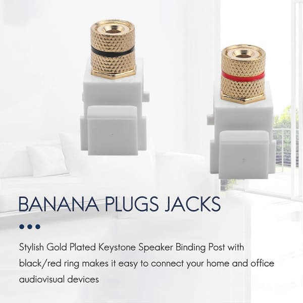 Högtalarstolpe Snap-in Banan Keystone Jack - Vit, 10 st