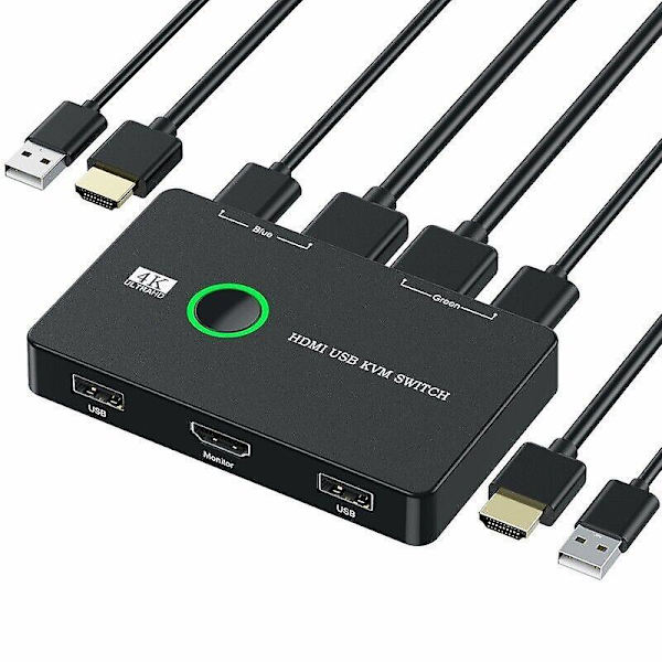 USB3.0 switch med 4 porte, 2 computer perifere enhedsswitch adapter USB