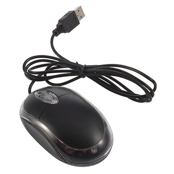 Fornnerg USB Black Wired Optical Light Scroll Wheel Mice Mouse for Computer PC Laptop