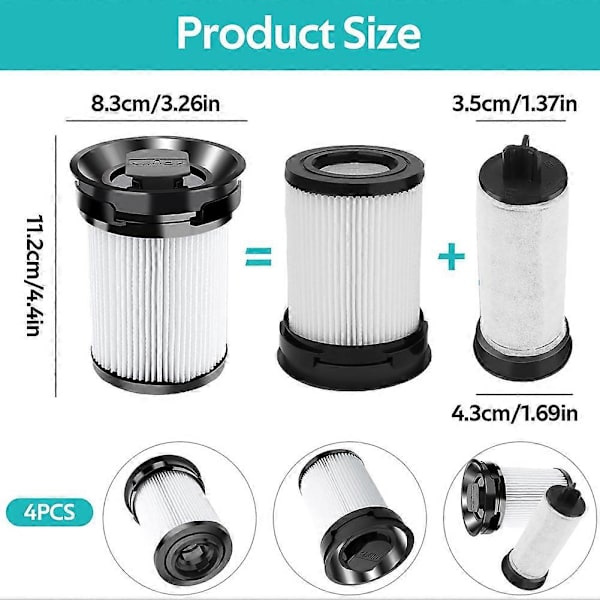 Fint støvfilter til TriFlex HX1 Pro Cat & Dog Ledningsfri Støvsuger, - HEPA Støvsugerfilter
