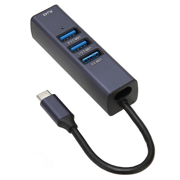 USB C - Ethernet -sovitin RJ45 Gigabit Ethernet -portti 4 in 1 USB C -keskitin säilytysreiällä kannettaville tietokoneille