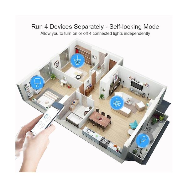 Tuya Älykäs Kytkimen Wifi-kytkin DIY-ajastin AC 85v-250v 4ch RF Smartlife Kotiautomaatiomoduuli Alelle