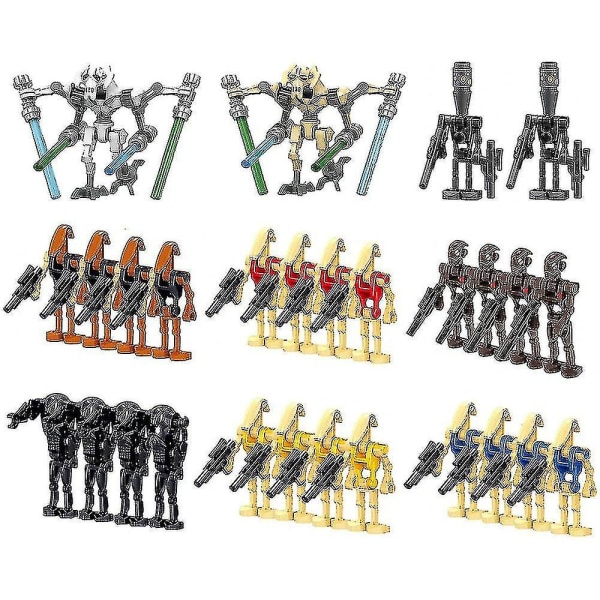 28-pakke med kampsoldater, generaler og droider med våpensett, byggeklosser actionfigurer leker gaver til barn